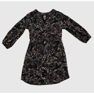 NWT Vince Camuto Size 4 Paisley Chiffon Fit & Flare Belted Mini Dress